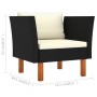 9-teiliges Gartenmöbel-Set synthetisches Eukalyptus-Rattan schwarz von vidaXL, Gartensets - Ref: Foro24-3082085, Preis: 457,9...