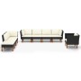 9-teiliges Gartenmöbel-Set synthetisches Eukalyptus-Rattan schwarz von vidaXL, Gartensets - Ref: Foro24-3082087, Preis: 627,9...