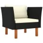 9-teiliges Gartenmöbel-Set synthetisches Eukalyptus-Rattan schwarz von vidaXL, Gartensets - Ref: Foro24-3082087, Preis: 621,8...