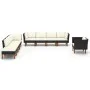 Gartenmöbel-Set 10-teilig, schwarzes Eukalyptus-Kunstrattan von vidaXL, Gartensets - Ref: Foro24-3082089, Preis: 678,41 €, Ra...