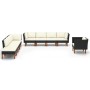 Gartenmöbel-Set 10-teilig, schwarzes Eukalyptus-Kunstrattan von vidaXL, Gartensets - Ref: Foro24-3082089, Preis: 685,97 €, Ra...