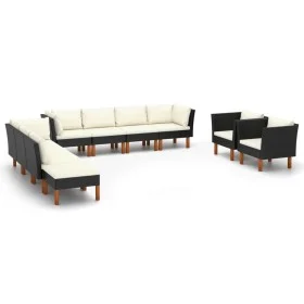 Garden furniture set, 10 pieces, synthetic rattan, black eucalyptus. by vidaXL, Garden sets - Ref: Foro24-3082091, Price: 765...