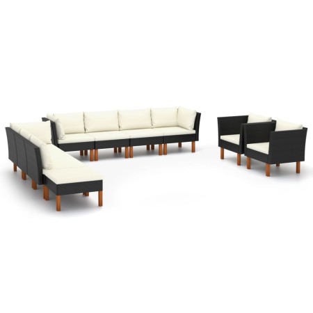 10-teiliges Gartenmöbel-Set synthetisches Eukalyptus-Rattan schwarz von vidaXL, Gartensets - Ref: Foro24-3082091, Preis: 774,...