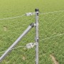 Reja con postes Plateado 0.6 x 25 m Acero recubierto de PVC