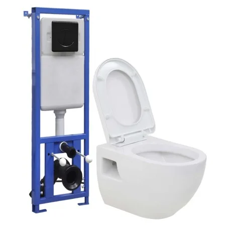 Wand-WC mit verstecktem Hochspülkasten aus Keramik von vidaXL, Badezimmer - Ref: Foro24-3082092, Preis: 311,71 €, Rabatt: %