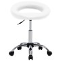 Silla de comedor giratoria cuero sintético blanco