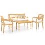 Set Gartenmöbel 4-teilig und Kissen massives Teakholz von vidaXL, Gartensets - Ref: Foro24-3087052, Preis: 583,01 €, Rabatt: %