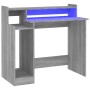Schreibtisch mit LED in grauer Sonoma-Sperrholz 97x45x90 cm von vidaXL, Schreibtische - Ref: Foro24-820476, Preis: 71,20 €, R...