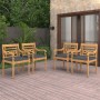 Sillas Batavia con cojines 4 unidades madera maciza de teca von vidaXL, Gartenstühle - Ref: Foro24-3087057, Preis: 498,42 €, ...