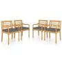 Sillas Batavia con cojines 4 unidades madera maciza de teca von vidaXL, Gartenstühle - Ref: Foro24-3087057, Preis: 480,90 €, ...