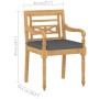 Sillas Batavia con cojines 4 unidades madera maciza de teca von vidaXL, Gartenstühle - Ref: Foro24-3087057, Preis: 498,42 €, ...