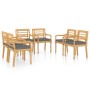 Batavia chairs with cushions 6 units solid teak wood by vidaXL, Garden chairs - Ref: Foro24-3087058, Price: 745,67 €, Discoun...