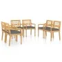 Sillas Batavia con cojines 6 unidades madera maciza de teca de vidaXL, Sillas de jardín - Ref: Foro24-3087058, Precio: 719,42...
