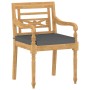 Batavia chairs with cushions 6 units solid teak wood by vidaXL, Garden chairs - Ref: Foro24-3087058, Price: 745,67 €, Discoun...