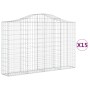 Gabion baskets 15 pcs arch shape iron 200x30x120/140 cm by vidaXL, Pots and planters - Ref: Foro24-3145464, Price: 1,00 €, Di...