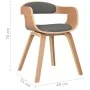 Geschwungener Esszimmerstuhl aus Holz und hellgrauem Stoff von vidaXL, Essstühle - Ref: Foro24-3092375, Preis: 155,41 €, Raba...