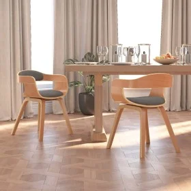 Esszimmerstuhl 2 Stk. gebogenes Holz und hellgrauer Stoff von vidaXL, Essstühle - Ref: Foro24-3092381, Preis: 302,63 €, Rabat...