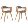 Esszimmerstuhl 2 Stk. gebogenes Holz und hellgrauer Stoff von vidaXL, Essstühle - Ref: Foro24-3092381, Preis: 307,96 €, Rabat...