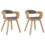 Esszimmerstuhl 2 Stk. gebogenes Holz und hellgrauer Stoff von vidaXL, Essstühle - Ref: Foro24-3092381, Preis: 302,63 €, Rabat...