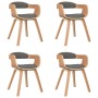 Silla de comedor 4 uds madera curvada y tela gris claro by vidaXL, dining chairs - Ref: Foro24-3092387, Price: 638,24 €, Disc...