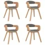 Silla de comedor 4 uds madera curvada y tela gris claro by vidaXL, dining chairs - Ref: Foro24-3092387, Price: 601,87 €, Disc...