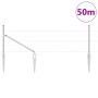 Reja con postes Plateado 0.4 x 50 m Acero recubierto de PVC