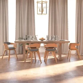 Silla de comedor 6 uds madera curvada y tela gris claro by vidaXL, dining chairs - Ref: Foro24-3092393, Price: 941,11 €, Disc...