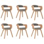 Silla de comedor 6 uds madera curvada y tela gris claro de vidaXL, Sillas de comedor - Ref: Foro24-3092393, Precio: 996,82 €,...