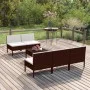 6-teiliges Gartenmöbel-Set und braune synthetische Rattankissen von vidaXL, Gartensets - Ref: Foro24-3094319, Preis: 369,07 €...