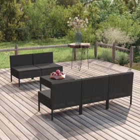 6-piece garden furniture set and black synthetic rattan cushions by vidaXL, Garden sets - Ref: Foro24-3094321, Price: 368,77 ...