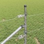 Reja con postes Plateado 0.5 x 50 m Acero recubierto de PVC