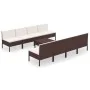 9-teiliges Gartenmöbel-Set und braune synthetische Rattankissen von vidaXL, Gartensets - Ref: Foro24-3094331, Preis: 615,08 €...