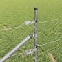 Reja con postes Plateado 0.5 x 50 m Acero recubierto de PVC