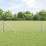 Reja con postes Plateado 0.6 x 50 m Acero recubierto de PVC