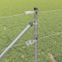 Reja con postes Plateado 0.6 x 50 m Acero recubierto de PVC