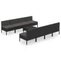 Set de muebles de jardín 9 pzas cojines ratán sintético negro de vidaXL, Conjuntos de jardín - Ref: Foro24-3094333, Precio: 6...