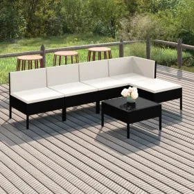 6-piece garden furniture set and black synthetic rattan cushions by vidaXL, Garden sets - Ref: Foro24-3094372, Price: 365,78 ...