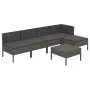 Garden furniture set 6 pieces and gray synthetic rattan cushions by vidaXL, Garden sets - Ref: Foro24-3094374, Price: 372,60 ...