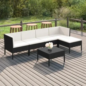 6-piece garden furniture set and black synthetic rattan cushions by vidaXL, Garden sets - Ref: Foro24-3094384, Price: 435,42 ...