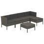 6-teiliges Gartenmöbel-Set und graue synthetische Rattankissen von vidaXL, Gartensets - Ref: Foro24-3094386, Preis: 472,87 €,...