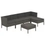 Set de muebles de jardín 6 pzas y cojines ratán sintético gris de vidaXL, Conjuntos de jardín - Ref: Foro24-3094386, Precio: ...
