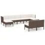 9-piece garden furniture set and brown synthetic rattan cushions by vidaXL, Garden sets - Ref: Foro24-3094547, Price: 930,74 ...