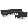 9-teiliges Gartenmöbel-Set und Kissen aus synthetischem Rattan schwarz von vidaXL, Gartensets - Ref: Foro24-3094549, Preis: 8...