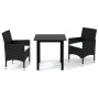 3-piece garden dining set with black synthetic rattan cushions by vidaXL, Garden sets - Ref: Foro24-3094973, Price: 268,08 €,...