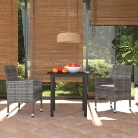 3-piece garden furniture set with gray synthetic rattan cushions by vidaXL, Garden sets - Ref: Foro24-3094979, Price: 268,32 ...