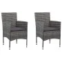 3-piece garden furniture set with gray synthetic rattan cushions by vidaXL, Garden sets - Ref: Foro24-3094979, Price: 268,32 ...