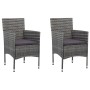 3-teiliges Gartenmöbel-Set mit grauen synthetischen Rattankissen von vidaXL, Gartensets - Ref: Foro24-3094979, Preis: 269,12 ...