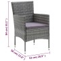 3-piece garden furniture set with gray synthetic rattan cushions by vidaXL, Garden sets - Ref: Foro24-3094979, Price: 268,08 ...