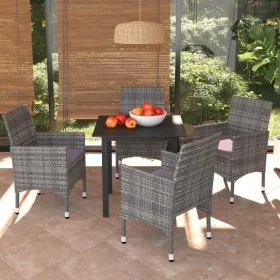 5-piece garden furniture set with gray synthetic rattan cushions by vidaXL, Garden sets - Ref: Foro24-3094980, Price: 400,07 ...
