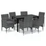 Garden dining set 7 pieces and gray synthetic rattan cushions by vidaXL, Garden sets - Ref: Foro24-3094982, Price: 527,34 €, ...
